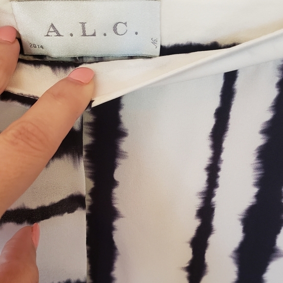 A.L.C. Walsh Silk Stripe Skirt - Picture 5 of 8